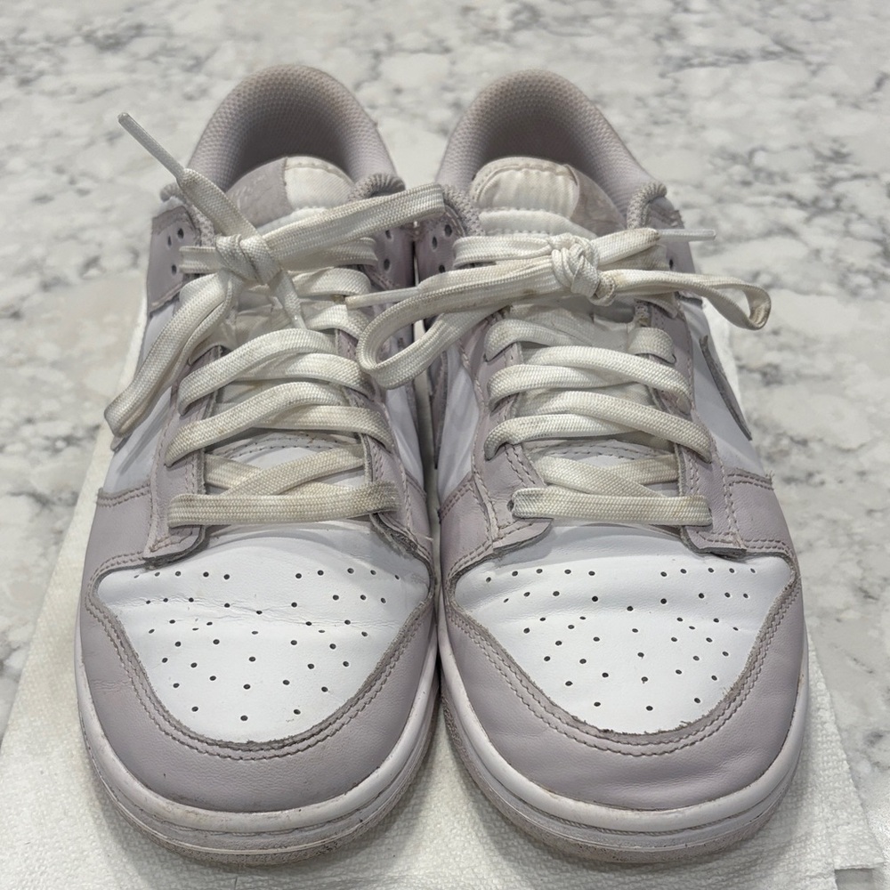 Nike White and Light Purple leather Sneakers